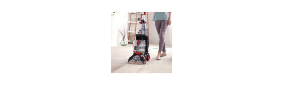 VAX Rapid Power Pro Upright carpet upholstery washer and cleaner being used on a thick carpet