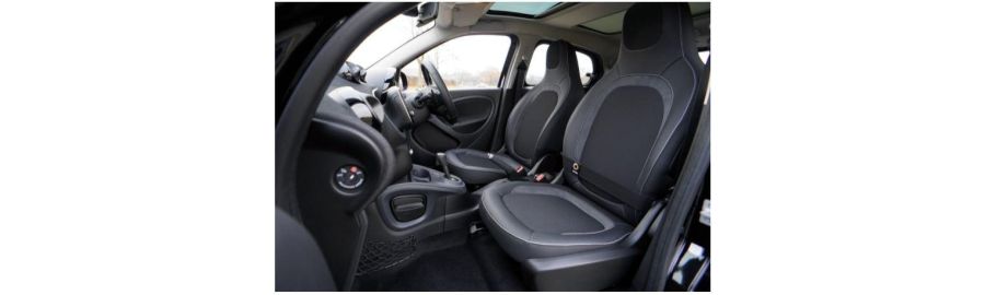 The clean interior of a car