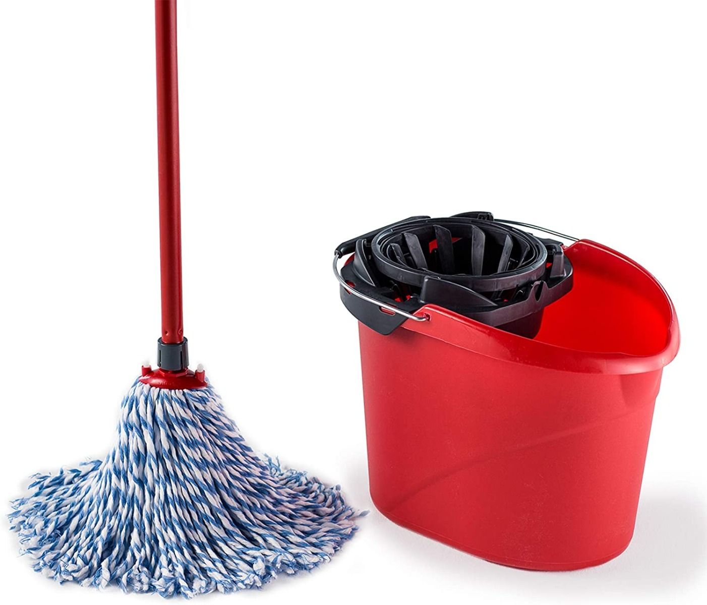  Vileda 164355 Cotton Mop with Torsion Wringer Bucket SuperMocio Microfibre 10L