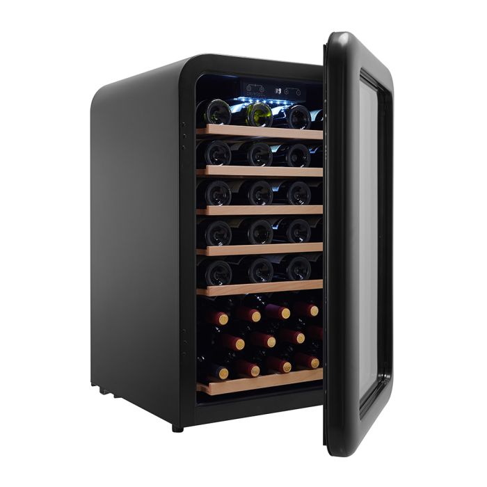 Cavecool Retro Apatite Wine Cooler - 49 Bottles - Single Zone - Black