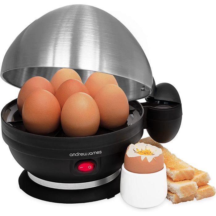 Andrew James NEW Egg Boiler Poacher Electric Cooker Steamer Attachment Black