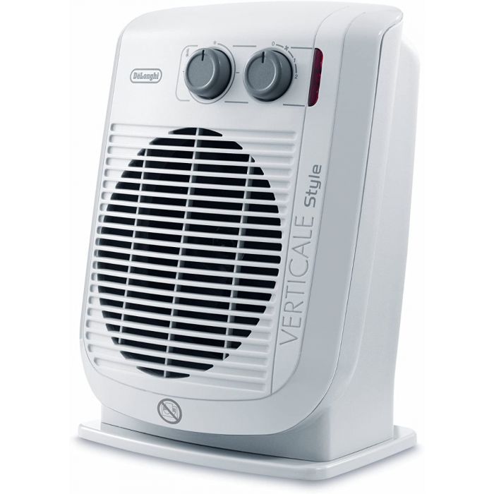 De Longhi HVF3033MD Upright Fan Heater with Thermostat Control 3000w White