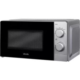 Abode AMM2005S Compact Solo Microwave Oven 20L Defrost option 800W Silver