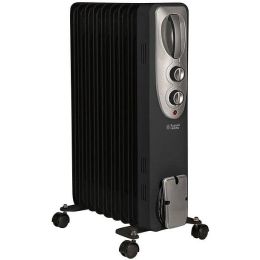 Russell Hobbs RHOFR5002B Oil Filled Radiator 9 Fin Electric Heater 2000w Black