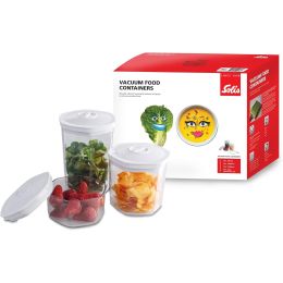 Solis 92278 Vacuum Storage Containers Set of 3 Reusable Containers BPA Free