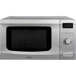 Abode AMD2002S Microwave Oven 20L 5 Power Levels 8 Cook Auto Menus 700W Silver
