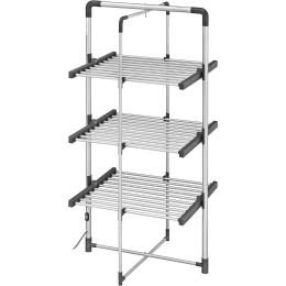 Black & Decker BK-703 3-Tier Heated Clothes Airer 300W Aluminium Cool Grey