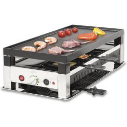 Solis 791 5 in 1 Tabletop Grill for Raclette, Mini Wok Crepes and Baking Pizza 