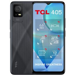 TCL 405 Mobile Phone 32GB + 2GB RAM Dual Sim 6.6 Inch Dispaly 5000 mAh Dark Grey