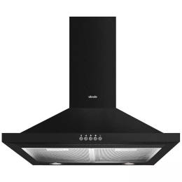 Abode ASCH6031B 60cm Chimney Cooker Hood Extractor Hood & Recirculation Black