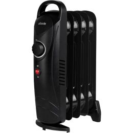 Abode AOFR5001 650W Oil Filled Radiator Portable Electric Heater 5 Fin Black