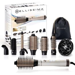 Bellissima 11863 Hot Air Styler 8 In 1 Hot Air Brush Dryer Air Wonder White&Gold