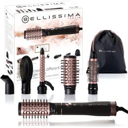 Bellissima 11864 Ceramic Styling Brush 6-in-1 Hot Air Styler Black & Rose Gold