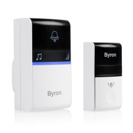 Byron DBY-23612BS Wireless Doorbell Set of 2 Door Chime Kinetic Energy White