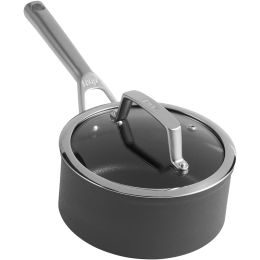 Ninja C30216UK ZEROSTICK 16cm Saucepan with Glass Lid Oven Safe to 260°C Grey
