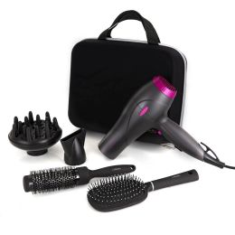 Carmen C81072 Hair Dryer Gift Set Accessories Included 2000W Graphite & Pink