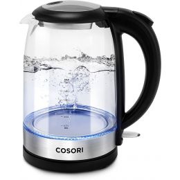 Cosori GK151-CO Glass Kettle with Blue LED Fast & Quiet Boil 3000w 1.5L Black
