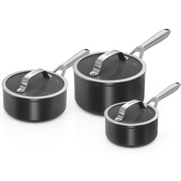 Ninja CW33000UK ZEROSTICK Ceramic Pro 3-Piece Pan Set All Hob Compatible Black