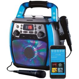 Daewoo AVS1301GE Portable Karaoke Machine with Bluetooth & 2 Microphones Black