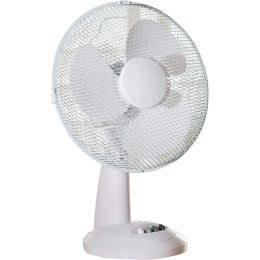 Daewoo COL1567 12" Oscillating Desk Fan with 3 Speeds & Non-Tilt Base White