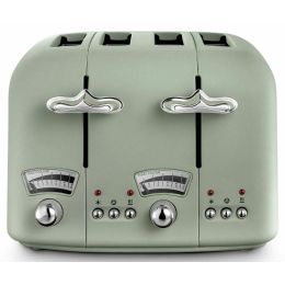 Delonghi CT04GR 4 Slice Toaster Argento Flora 1800W with Defrost Function