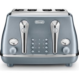 De’Longhi CTOT4003.AZ Icona Metallics 4 Slice Toaster Defrost Function 1800W