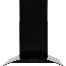 Russell Hobbs RHGCH901B-M 90cm Wide Chimney Cooker Hood LED Light Black Glass