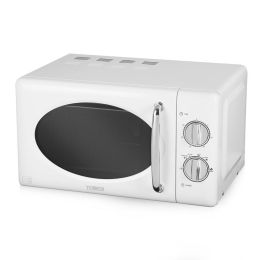 Tower T24017 Manual Microwave Oven 6 Power Levels 20L 800w White & Silver