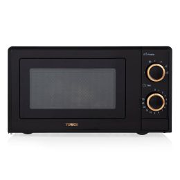 Tower T24029RG Manual Microwave Oven  6 Power Levels 17L 700w Black & Rose Gold