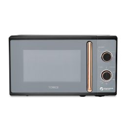 Tower T24038RG Manual Microwave Oven 5 Power Settings 20L 800w Black & Rose Gold