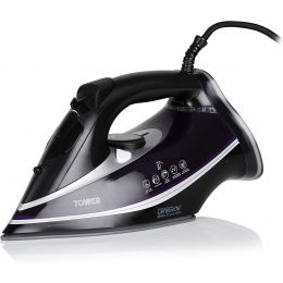 Tower T22013PR CeraGlide Steam Iron Anti-Calc Anti-Drip Self-Cleaning Purple