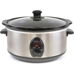 Kitchen Perfected E818SS 3.5L Oval Slow Cooker Cool Touch Handles 200w Silver