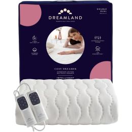Dreamland 16995 Double Size Underblanket Superior Cotton Mattress Warmer White