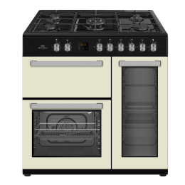 NewWorld NW91DF3CR 90cm 3 Cavity Dual Fuel Range Cooker A Rated Cream