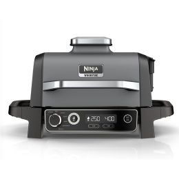 Ninja OG701UK Woodfire Electric Outdoor BBQ Grill & Smoker 7-in-1 Grey/Black