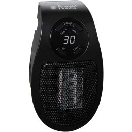 Russell Hobbs RHPH2001B Portable Ceramic Plug Fan Heater with Timer 500w Black