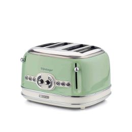Ariete AR0156/04 Vintage Toaster 4 Slices 1600W Cream Green