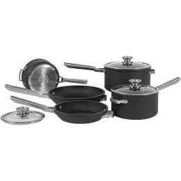 Ninja C55000UK Zerostick Stackable 5-Piece Pan Set Non-Stick 5 Saucepans Grey