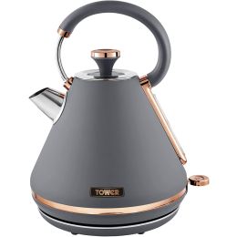 Tower T10044RGG Jug Kettle Cavaletto Pyramid Fast Boil 1.7L 3000W Grey & Rose Gold