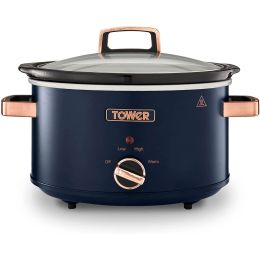 Tower T16042MNB Slow Cooker Cavaletto 3.5L Midnight Blue & Rose Gold