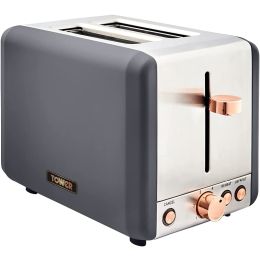 Tower T20036RGG 2 Slice Toaster Cavaletto Defrost/Reheat 850W Grey & Rose Gold