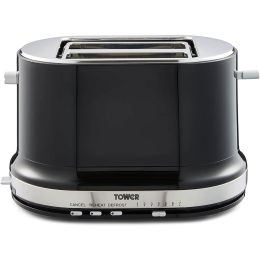 Tower T20043NOR 2 Slice Toaster Belle 7 Browning Settings 800W Black