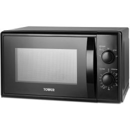 Tower T24034BLK Manual Microwave Oven with 5 Power Levels 700w 20L Black 