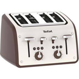 Tefal TF700A40 4-Slice Toaster Retra with Defrost Function 1700W Cream & Mokka