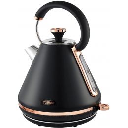 Tower T10044RG Jug Kettle Cavaletto Pyramid Fast Boil 1.7L Black & Rose Gold