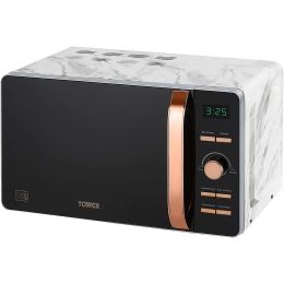 Tower T24021WMRG 800w Solo Digital Microwave Oven 20L Marble & Rose Gold