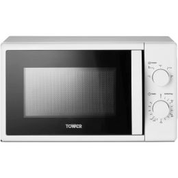 Tower T24034WHT Manual Microwave Oven with 5 Power Levels 20L 700w White