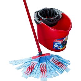 Vileda 168784 NEW Mop and Bucket Set with Wringer 3 Action SuperMocio XL 10L Red
