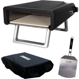 Zanussi 12" Gas Pizza Oven Portable Pizza Maker & BBQ with Paddle Black ZGPO1PC 