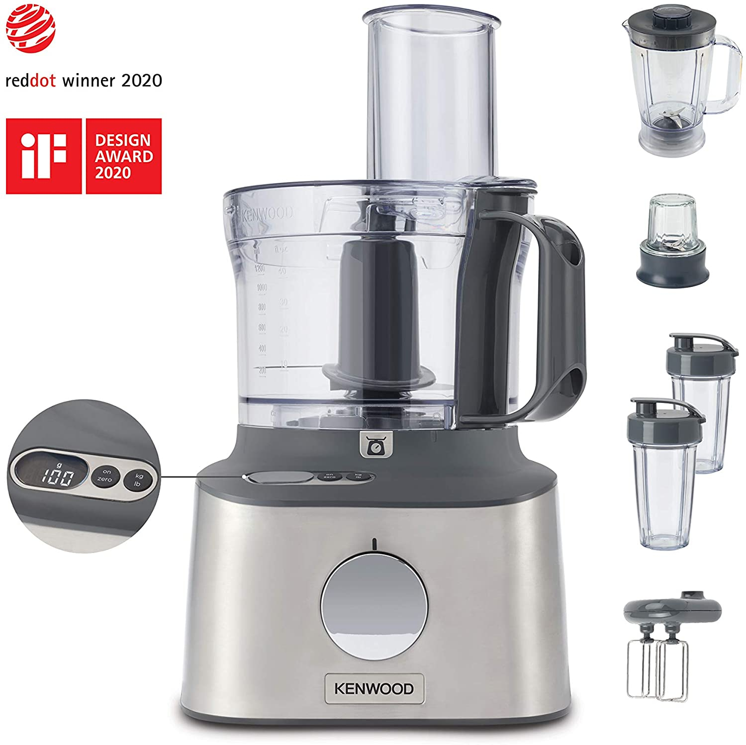 Kenwood FDM312SS Processor 5in1 Multipro Compact+ Weighing 1.2L 800w